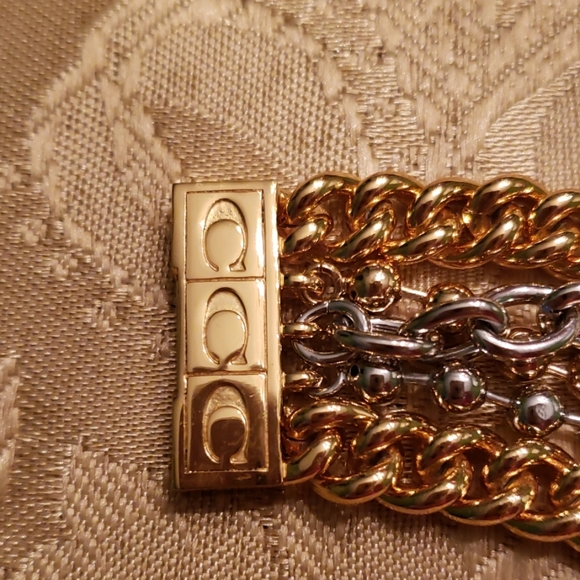 NWT Coach signature 2 tone chain bracelet - Picture 4 of 5